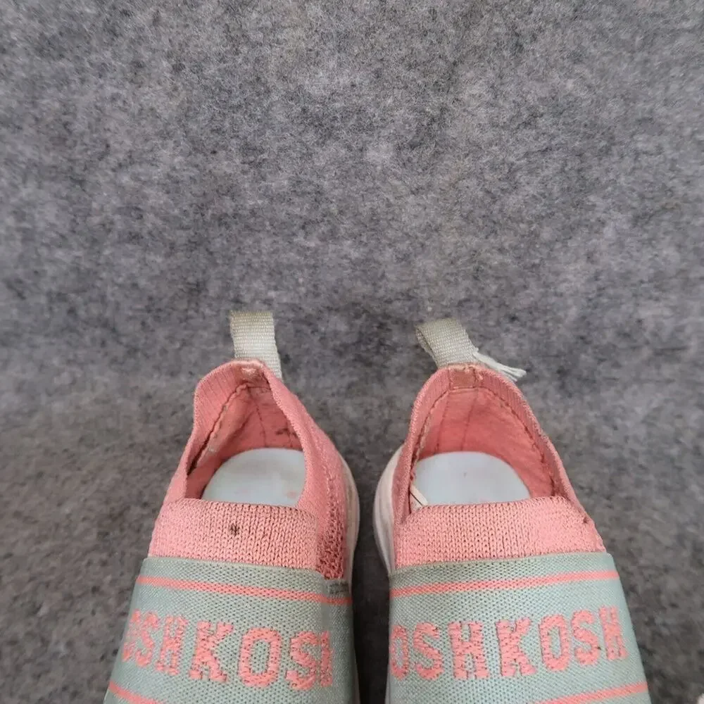Oshkosh B'gosh Shoes Baby Toddler 6 Slip On Sneaker Knit Stretch Pink Grey Kids